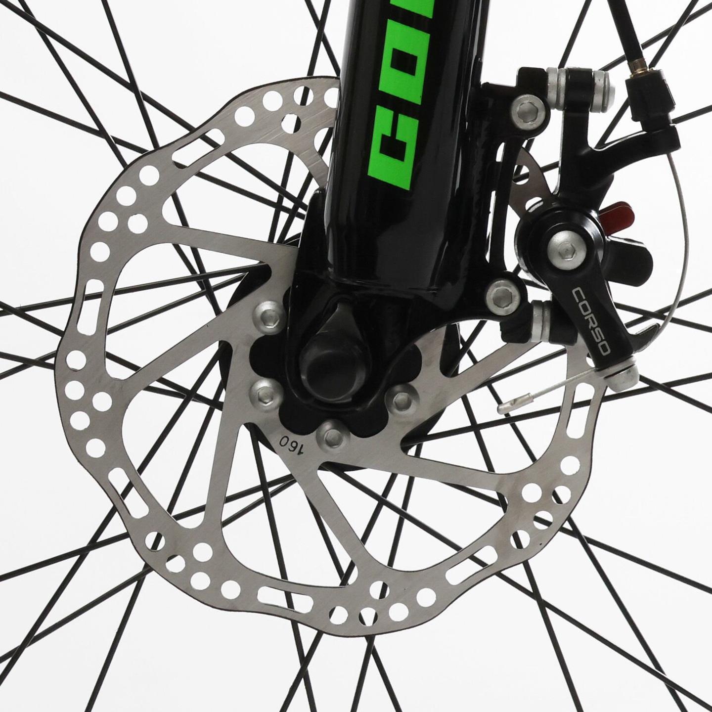 Велосипед гірський підлітковий алюмінієвий Corso Project 24" рама 11" Зелений - фото 4 Велосипед гірський підлітковий алюмінієвий Corso Project 24" рама 11" Зелений - фото 4