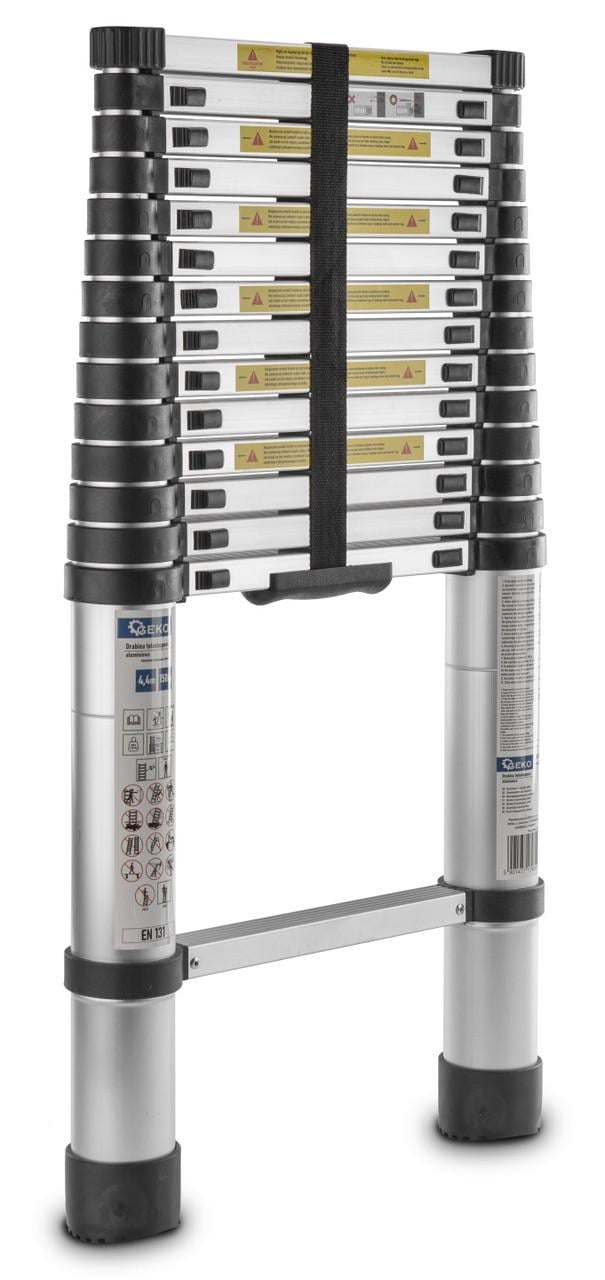 Лестница алюминиевая телескопическая Geko G02446 4,4 м 150 кг - фото 3 Лестница алюминиевая телескопическая Geko G02446 4,4 м 150 кг - фото 3