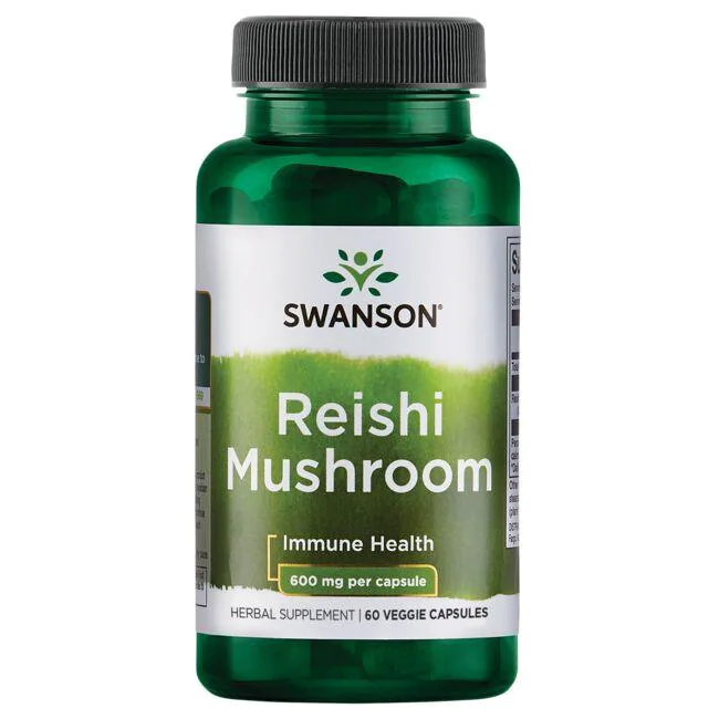 Грибний комплекс Swanson Reishi Mushroom 600 мг 60 Veg Caps