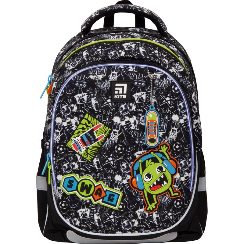 Рюкзак KITE Swag LED 38х28х16 см 18 л Черно-белый (K21-700M-1)