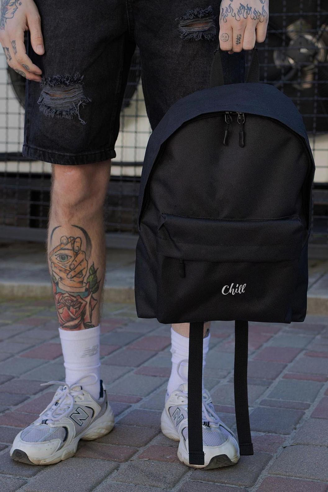 Рюкзак повседневный Without Compact унисекс с принтом Chill Black (8049938)