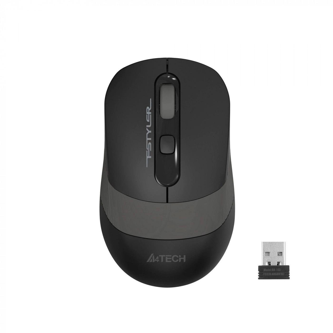 Мышь беспроводная A4Tech FG10 2.4GHz оптическая 1000-2000 DPI от батарейки Black/Grey (29709821)