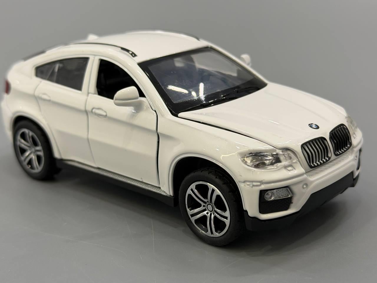 Машинка металлическая АвтоЕксперт BMW X6 1:32 свет/звук открывается дверь багажник капот Белый (LF-73744)