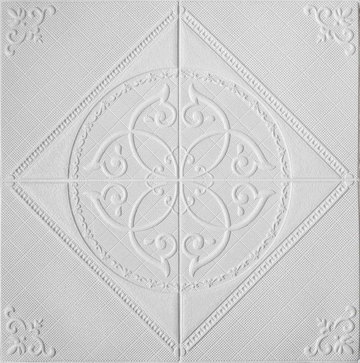 3D-панель самоклейна декоративна Кристал 700x700x5 мм Білий (572)