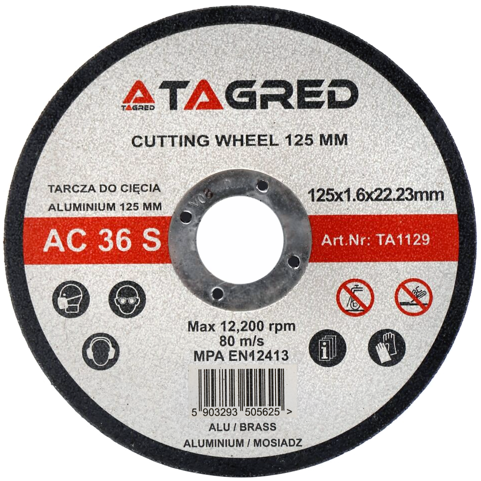 Диск отрезной по металлу TAGRED TA1129 125x1,6 мм