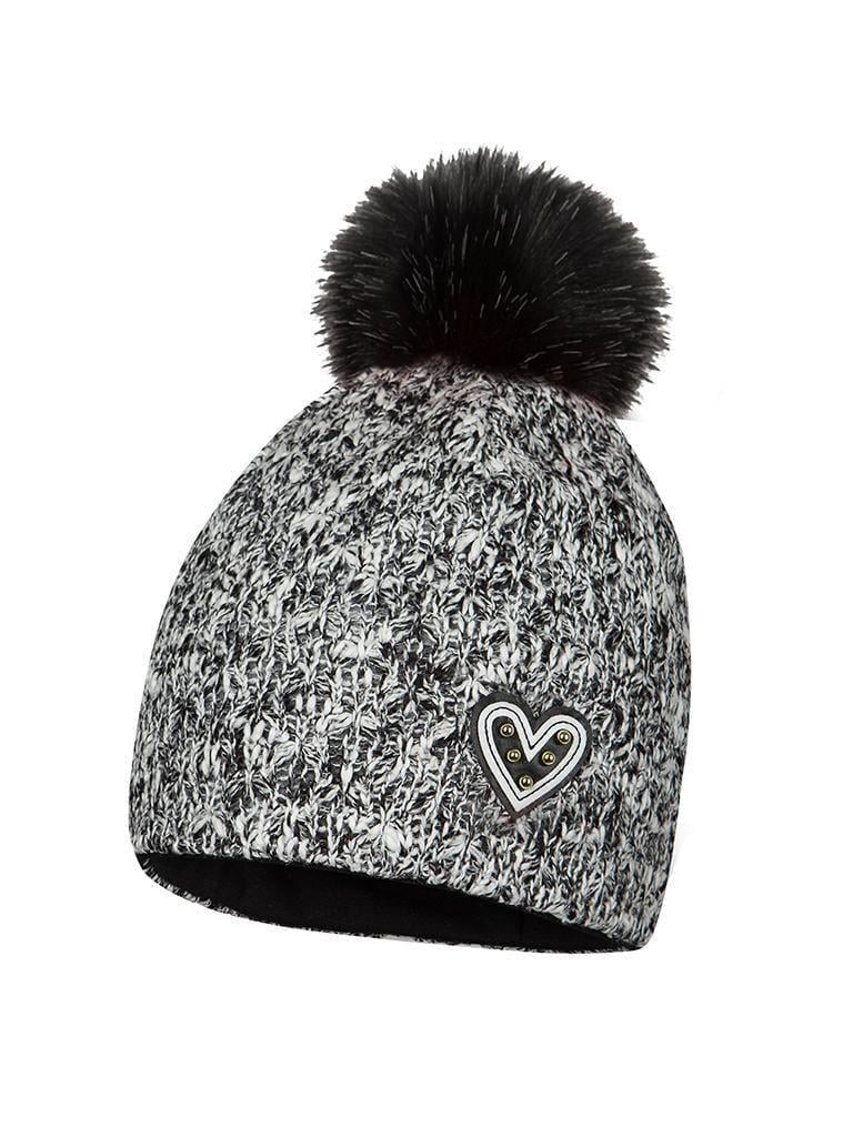 Шапка зимняя Broel р. 53 Черный/Серый-меланж (CHIARA)