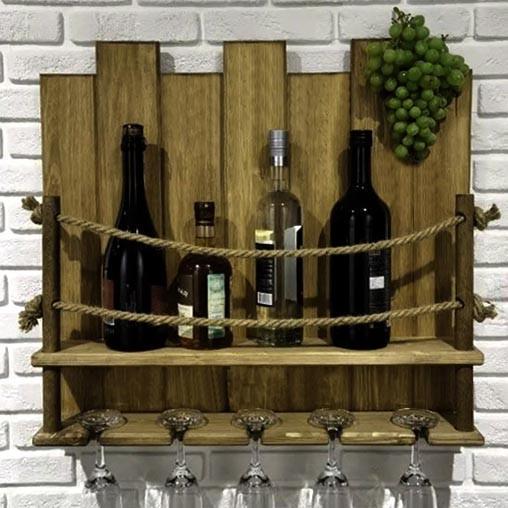 Полка для вина настенная из дерева Миосуми Мускат (ПНК-016507)