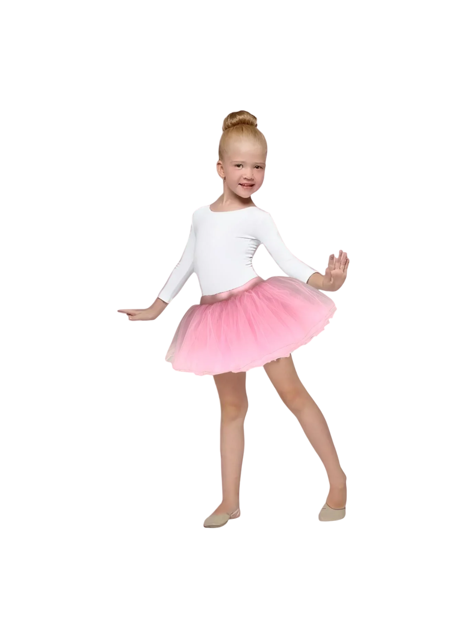 Юбка-пачка для танцев и гимнастики Lion из органзы 90-140 см Нежно-розовый (a31f244d)