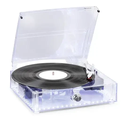 Проигрыватель виниловый Auna ClearTech Bluetooth стереодинамики ClearTech Turntable 33/45/78 R Прозрачный - фото 1