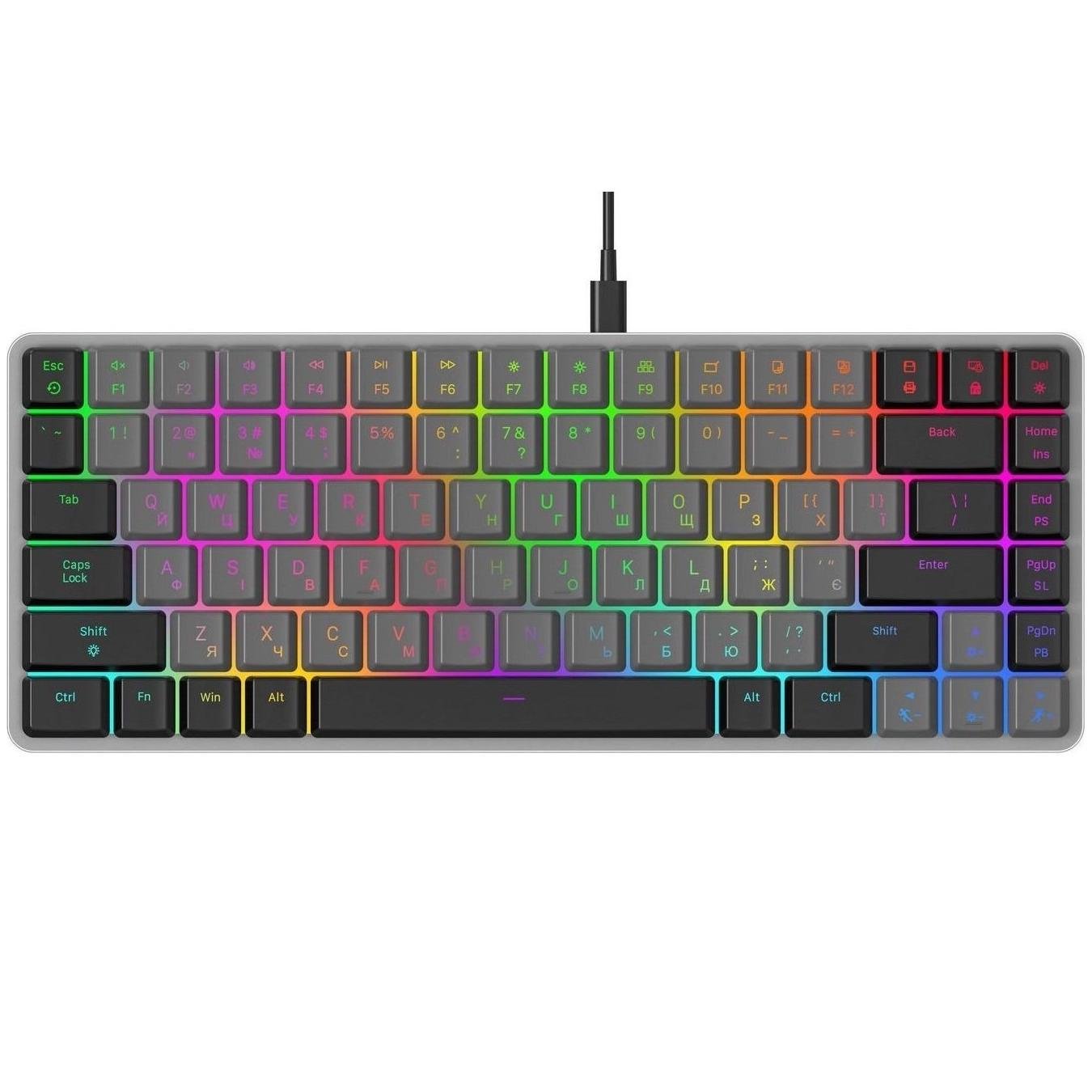 Клавиатура GamePro MK141R механика Red Switch RGB 75% USB-A низкопрофильная Dark Gray (626303)