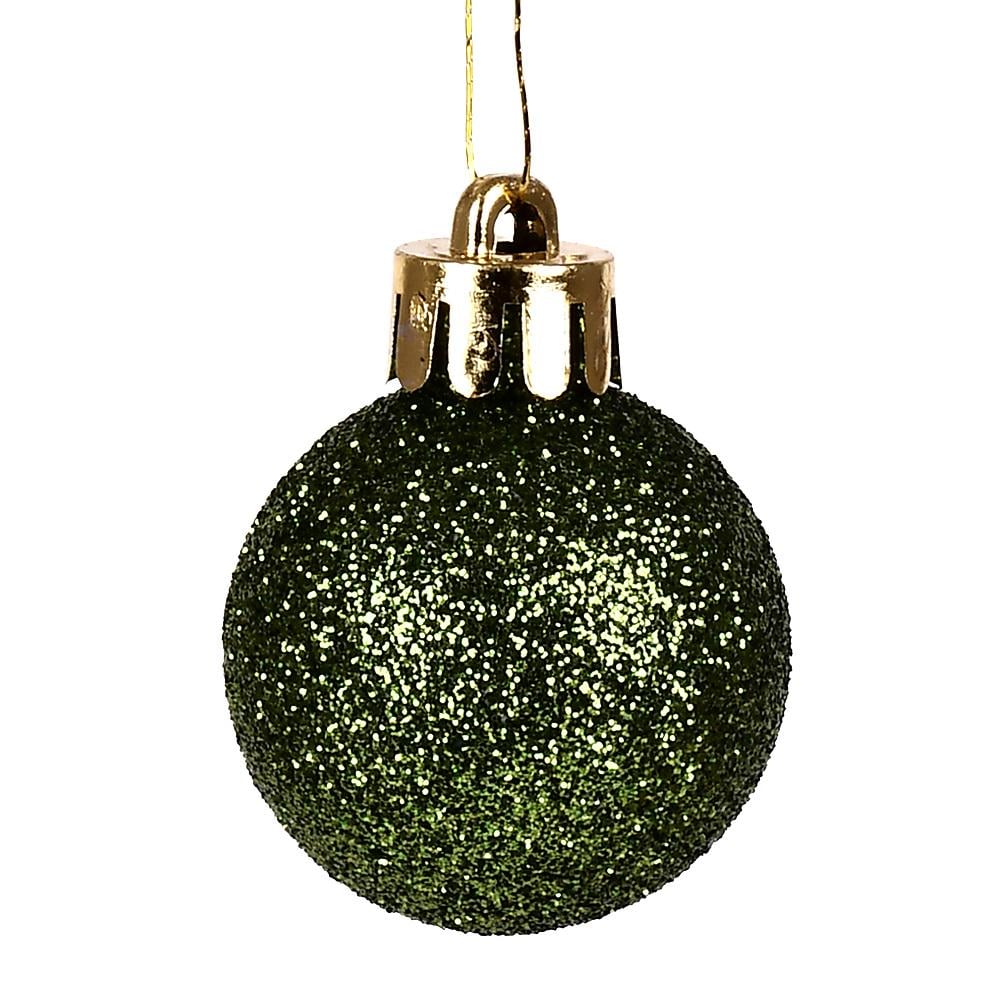 Елочные шарики 5 см Блестки 150 шт. Green