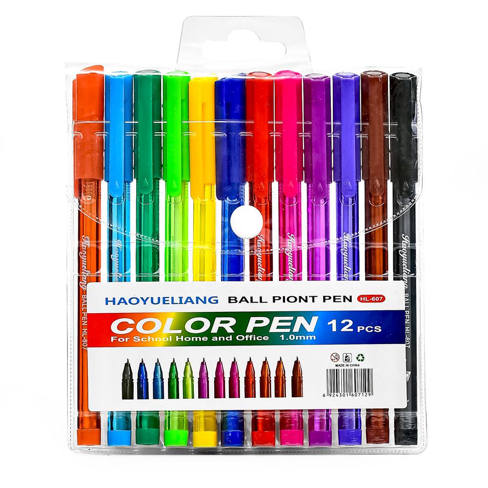 Ручки шариковые 12 цв. (WW00009)