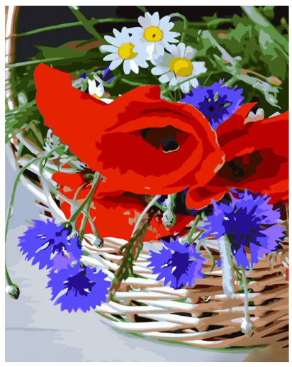 Картина по номерам Strateg Маки в корзине 40х50 см (GS1481)