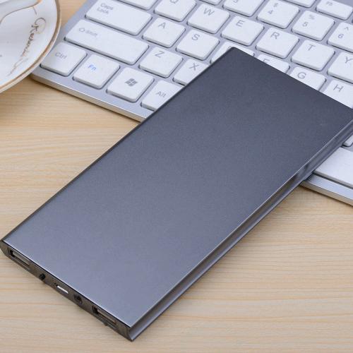 Повербанк ультратонкий Power Bank Strong 8000 mAh подарочный с фонариком в алюминиевом корпусе Черный - фото 1