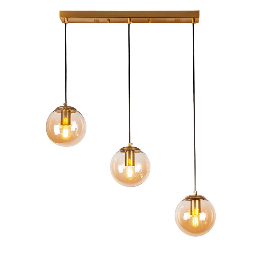 Підвісний світильник 756PR150F-3 BRZ/BR 500 на 3 плафони видовжений Бронза/Коричневий - фото 2 Підвісний світильник 756PR150F-3 BRZ/BR 500 на 3 плафони видовжений Бронза/Коричневий - фото 2