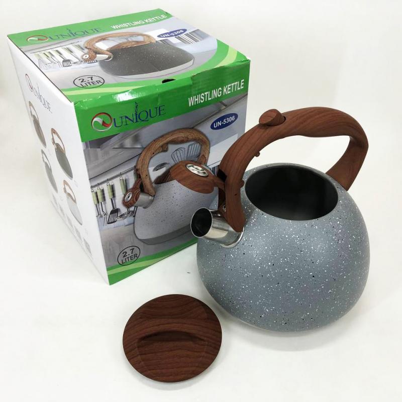 Чайник Unique UN-5306 со свистком 2,7 л Gray (tf5896) - фото 7 Чайник Unique UN-5306 со свистком 2,7 л Gray (tf5896) - фото 7