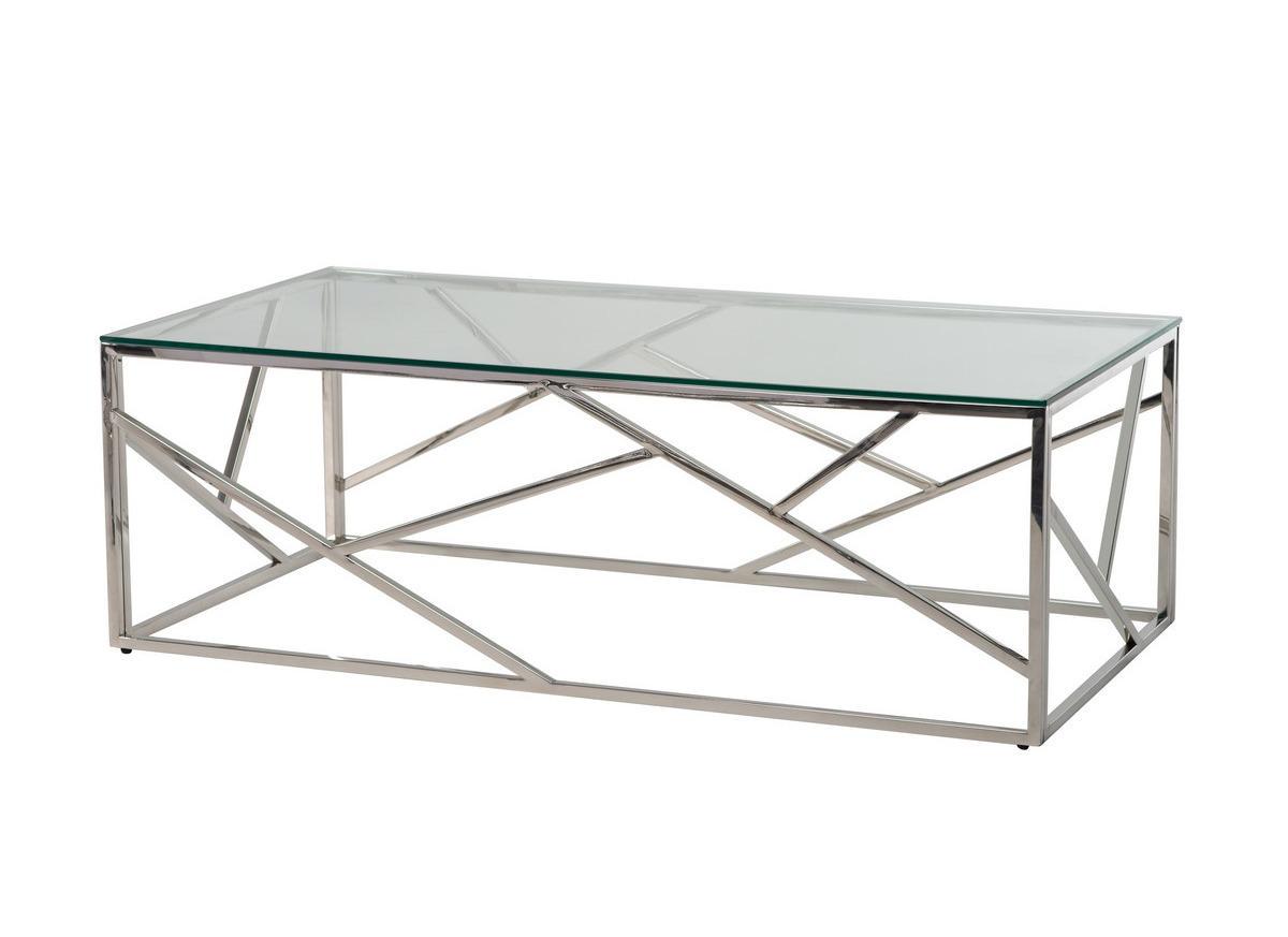 Журнальный столик Vetro Mebel CF-1 1200х600х400 мм Прозрачный/серебристый