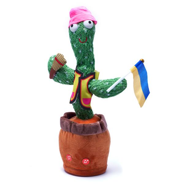 Інтерактивна іграшка повторюшка Dancing Cactus Патріот Олег з підсвічуванням 32 см - фото 2