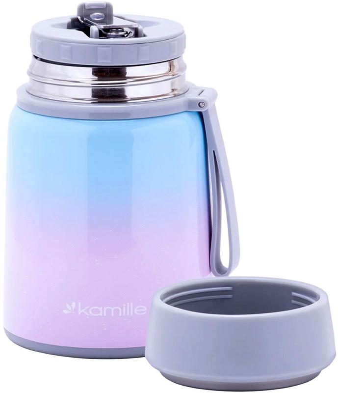 Термос харчовий Kamille Градієнт з нержавіючої сталі з ложкою 530 мл - фото 2