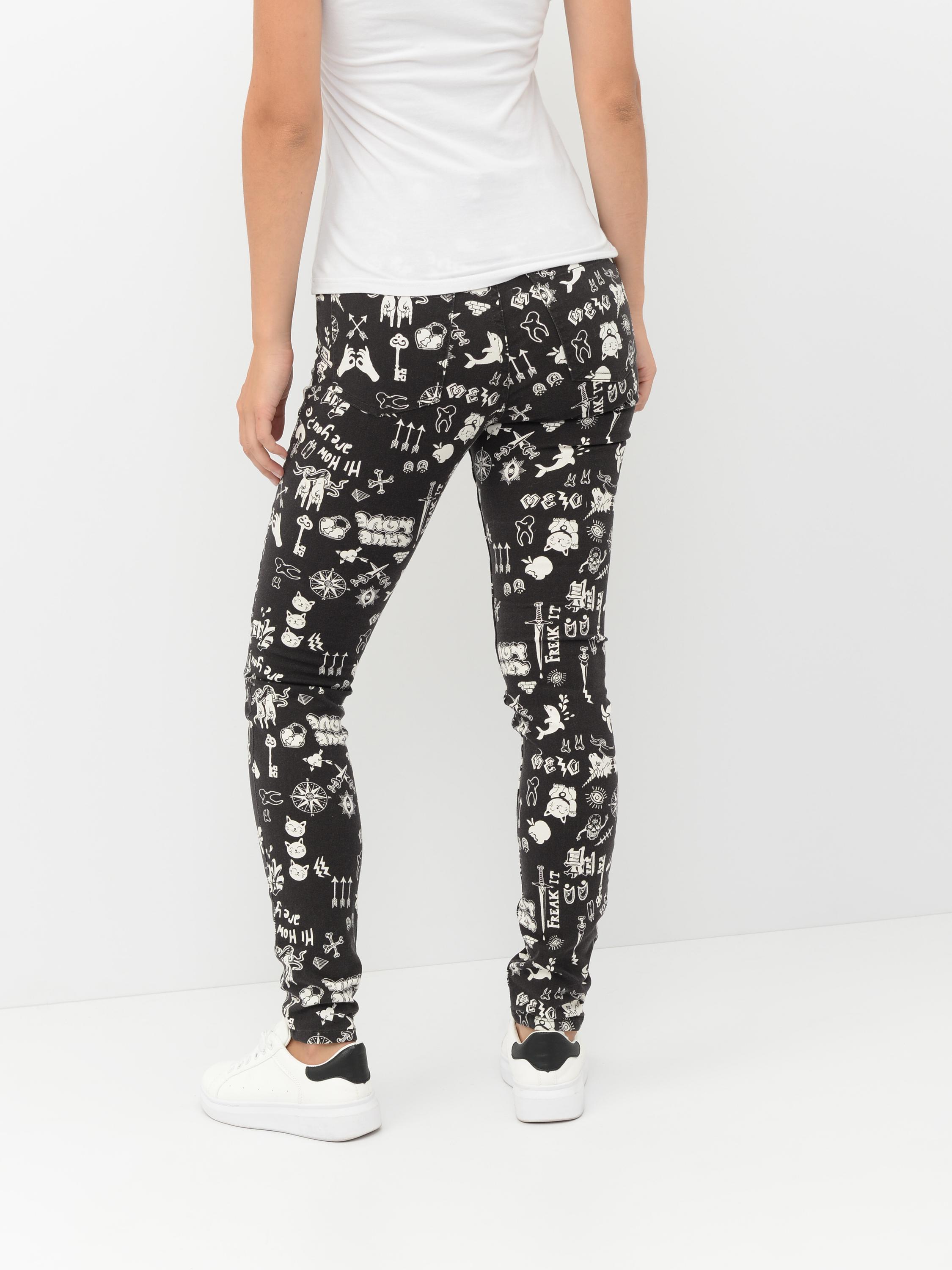 Джинсы Monki Принт р. 36 Черный (295971) - фото 2