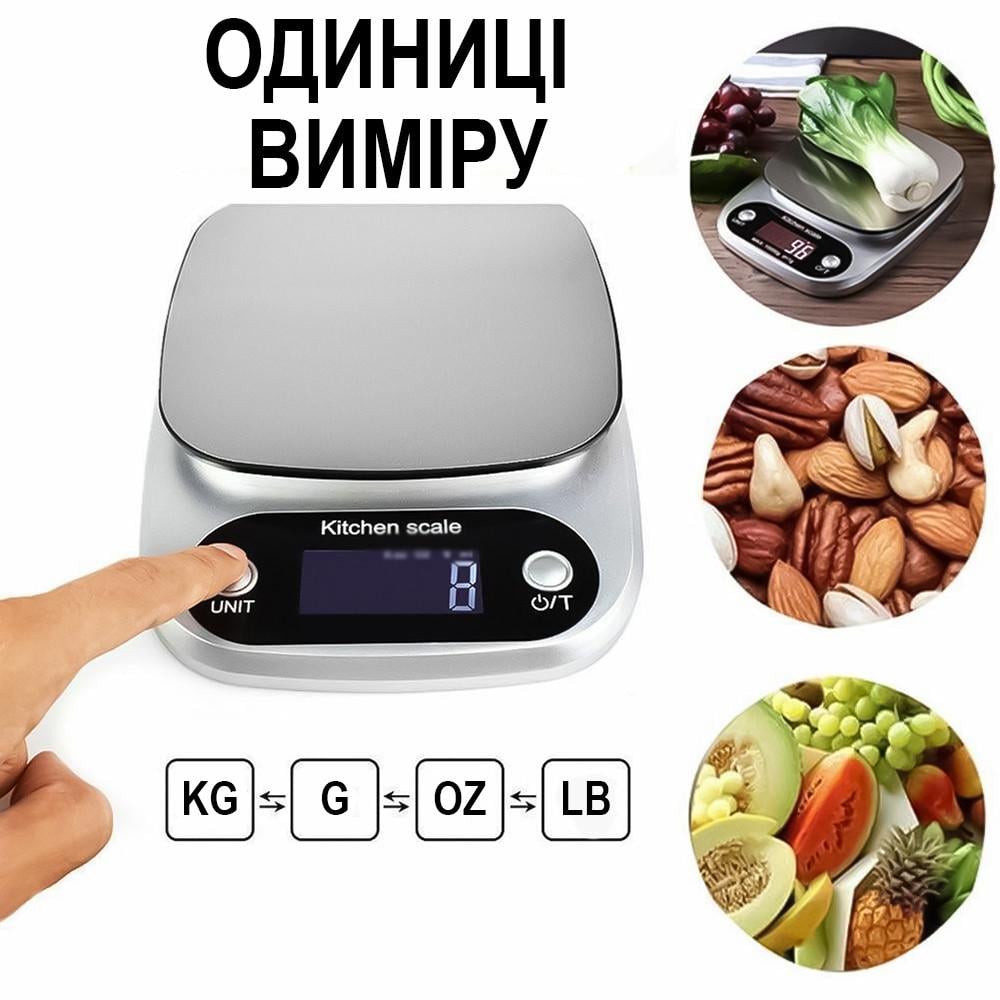 Весы электронные кухонные UChef SF-500 с металлической платформой до 10 кг - фото 9 Весы электронные кухонные UChef SF-500 с металлической платформой до 10 кг - фото 9