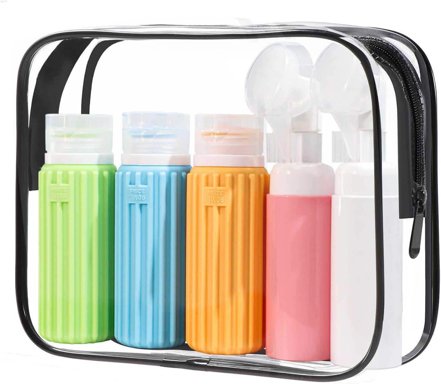 Набор дорожных бутылочек с органайзером HEYMKGO 5 шт. Разноцветный (0312)