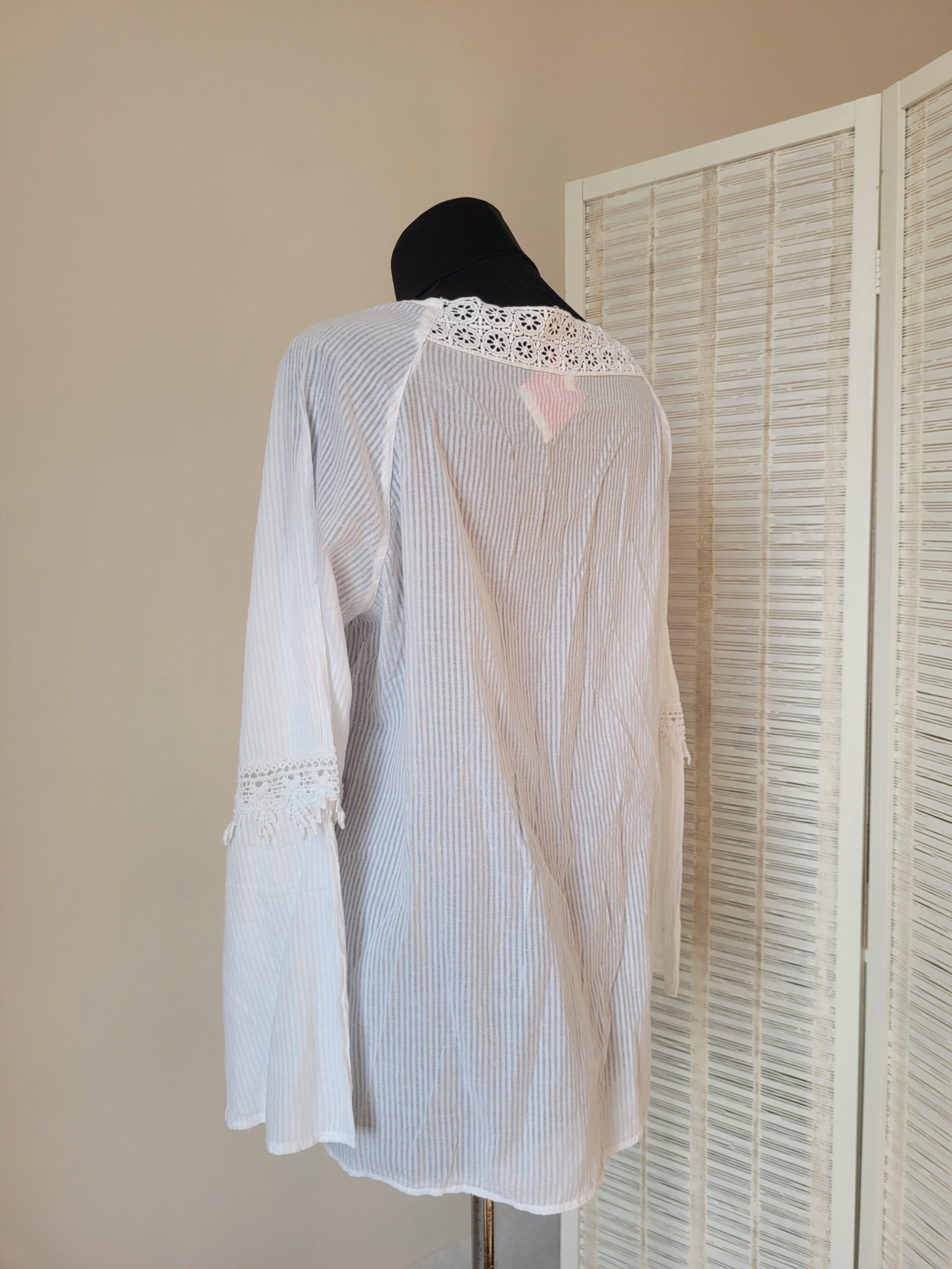 Туніка-блуза жіноча літня з мереживом тонка XXL Білий - фото 3 Туніка-блуза жіноча літня з мереживом тонка XXL Білий - фото 3