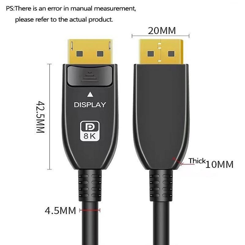 Кабель цифровий оптичний Displayport-Displayport v1.4 8,1Gbps 8K 60Hz 30 м D 4,5 мм (000048889) - фото 2