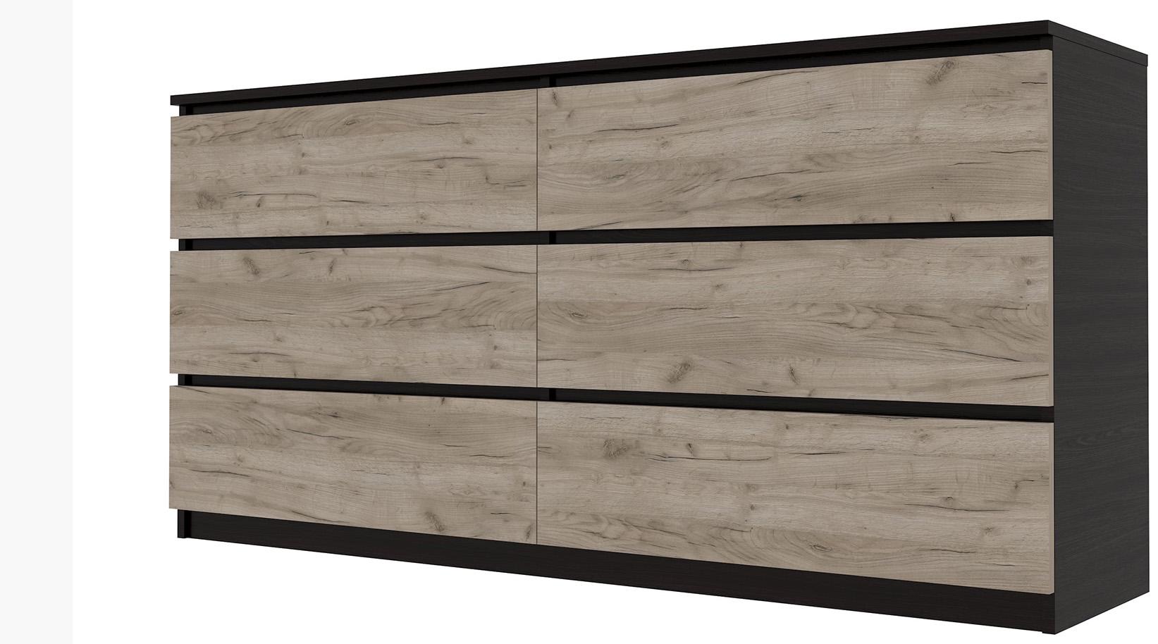 Комод на 6 ящиков Мастер Форм Брайт 1500х376х730 мм Венге магия/Дуб крафт серый (20078) - фото 4