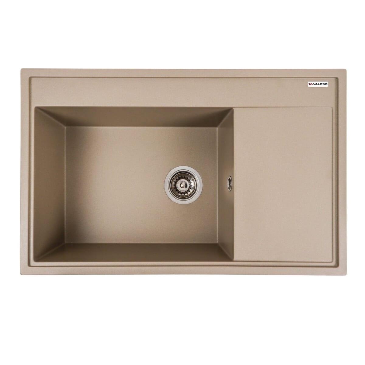 Мойка гранитная Valeso Azurit 790х500 врезная прямоугольная Бежевый матовый (PLTM-SP000047056)