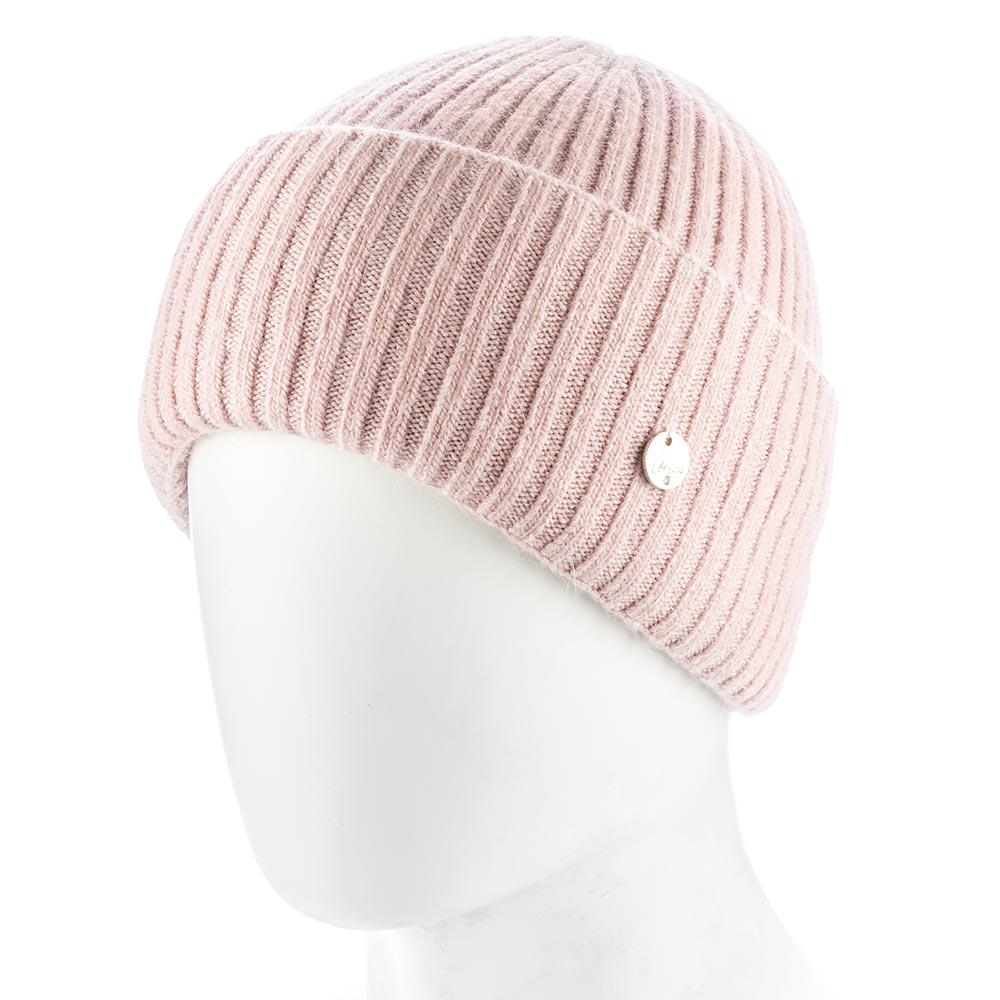 Шапка женская ангоровая зимняя Atrics WH895 в широкий рубчик с двойным отворотом утепленная флисом Пудровый - фото 1 Шапка женская ангоровая зимняя Atrics WH895 в широкий рубчик с двойным отворотом утепленная флисом Пудровый - фото 1