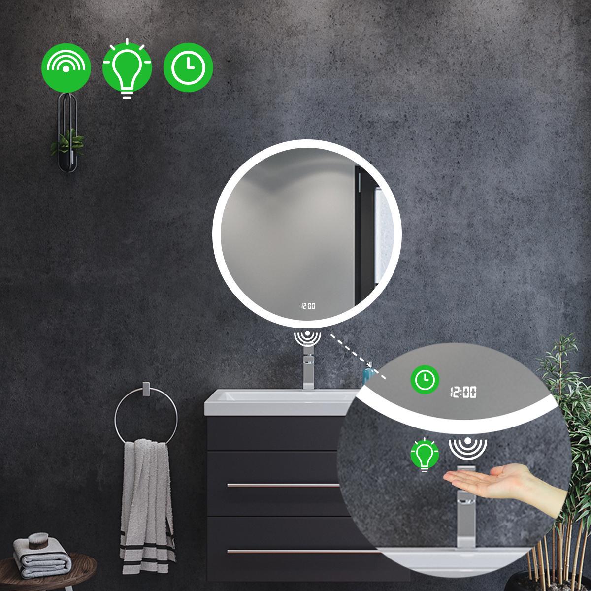 Зеркало с LED подсветкой Amor с ИК включателем и часами 70x70 см (Amor49) - фото 2 Зеркало с LED подсветкой Amor с ИК включателем и часами 70x70 см (Amor49) - фото 2