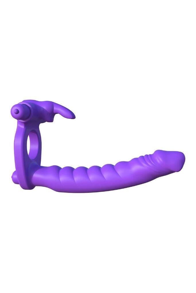 Насадка на член для двойного проникновения PipeDream Vibrating 19,5х2,7 см Фиолетовый (36093888)