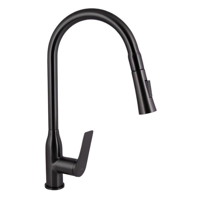 Смеситель для кухни Qtap Vlasta New с выдвижным изливом QTVLA344GMB45647 Gunmetal Black PVD (SD00051771)