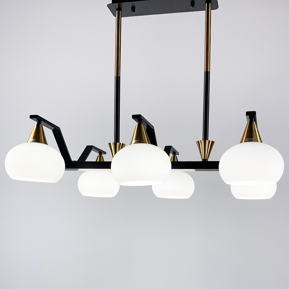 Люстра на 6 белых плафонов 72 см Черный (ZL710/6)