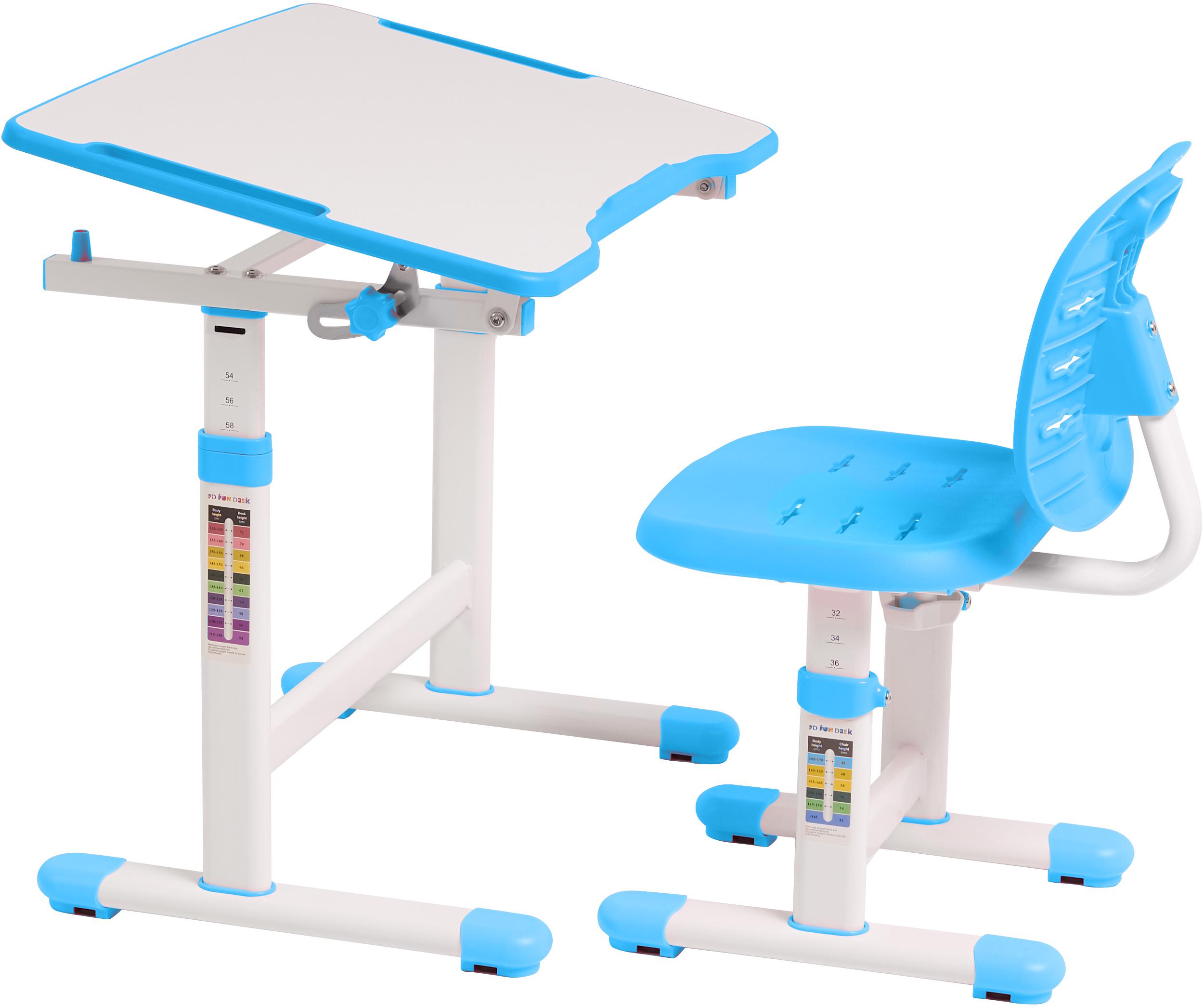 Набір шкільна парта і стілець з регулюванням висоти Fundesk Omino Blue Блакитний - фото 4 Набір шкільна парта і стілець з регулюванням висоти Fundesk Omino Blue Блакитний - фото 4