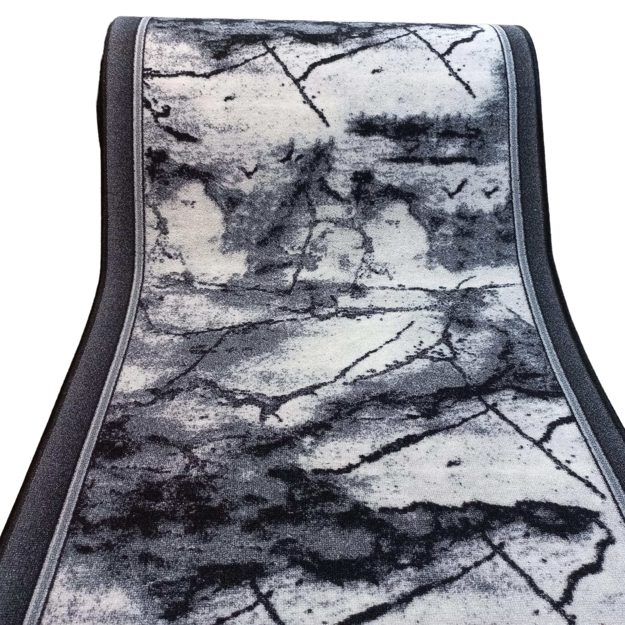 Доріжка килимова на повстяній основі Marmur Grey1 1,1 м Сірий (110-141) - фото 4