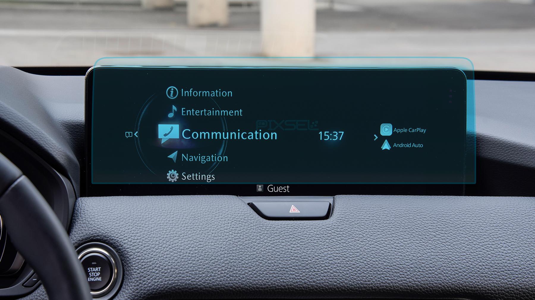 Защитное стекло Pixsel гибридное матовое на монитор Mazda CX-60 14,9" 2022