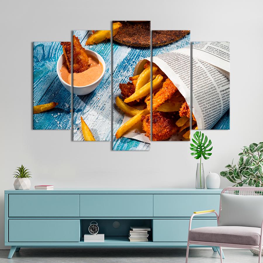 Настенний декор Популярная уличная еда Фиш энд чипс 187x119 см (A412-5)