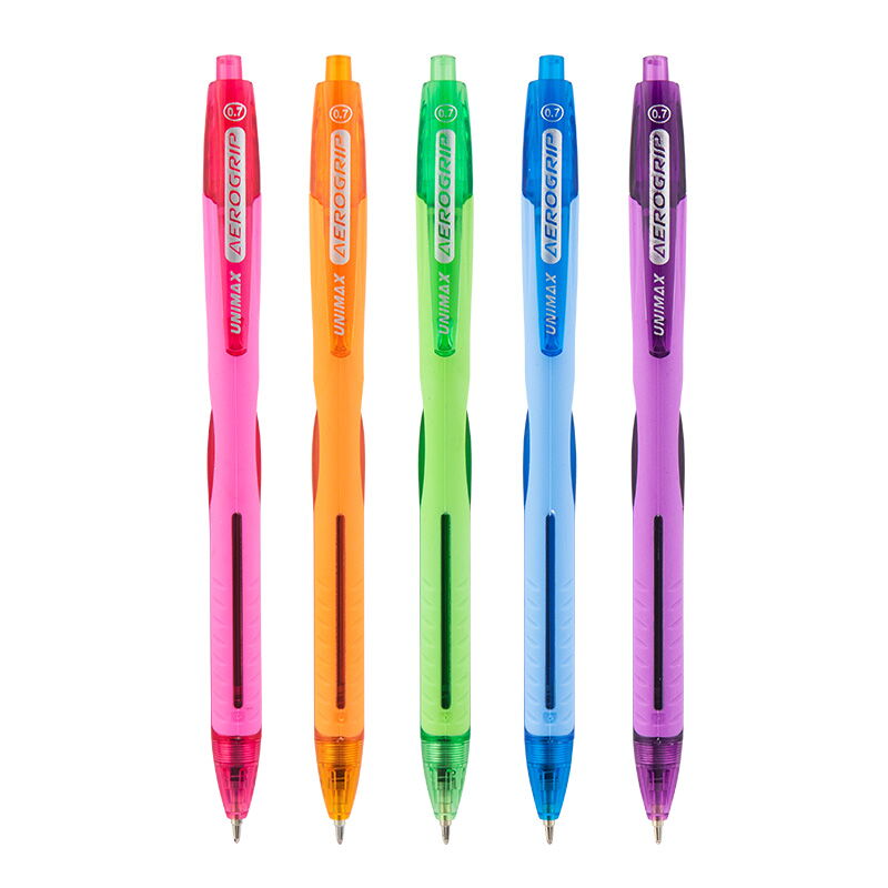 Набор ручек шариковых Aerogrip-3 автоматические 5 шт. Разноцветный (UX-140-20 8907430044814)