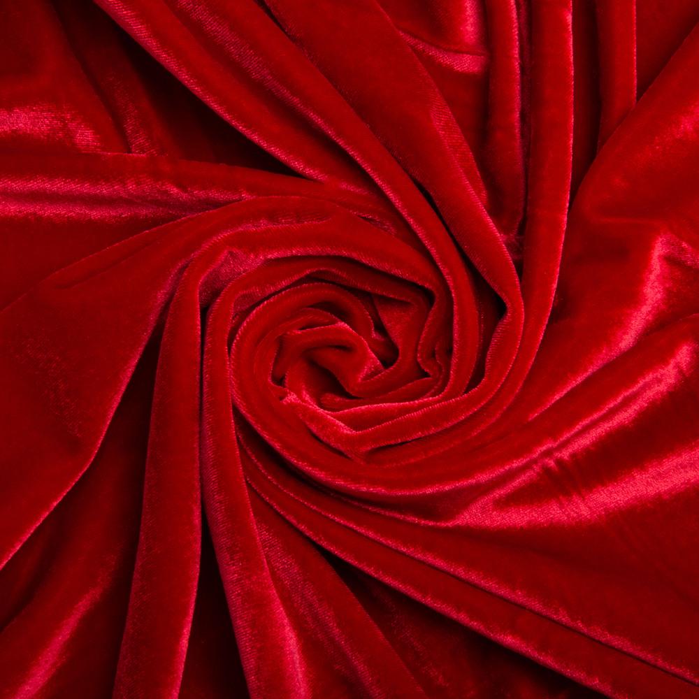 Тканина костюмна оксамитова стрейчева 300 гр/м2 Червоний (25364)