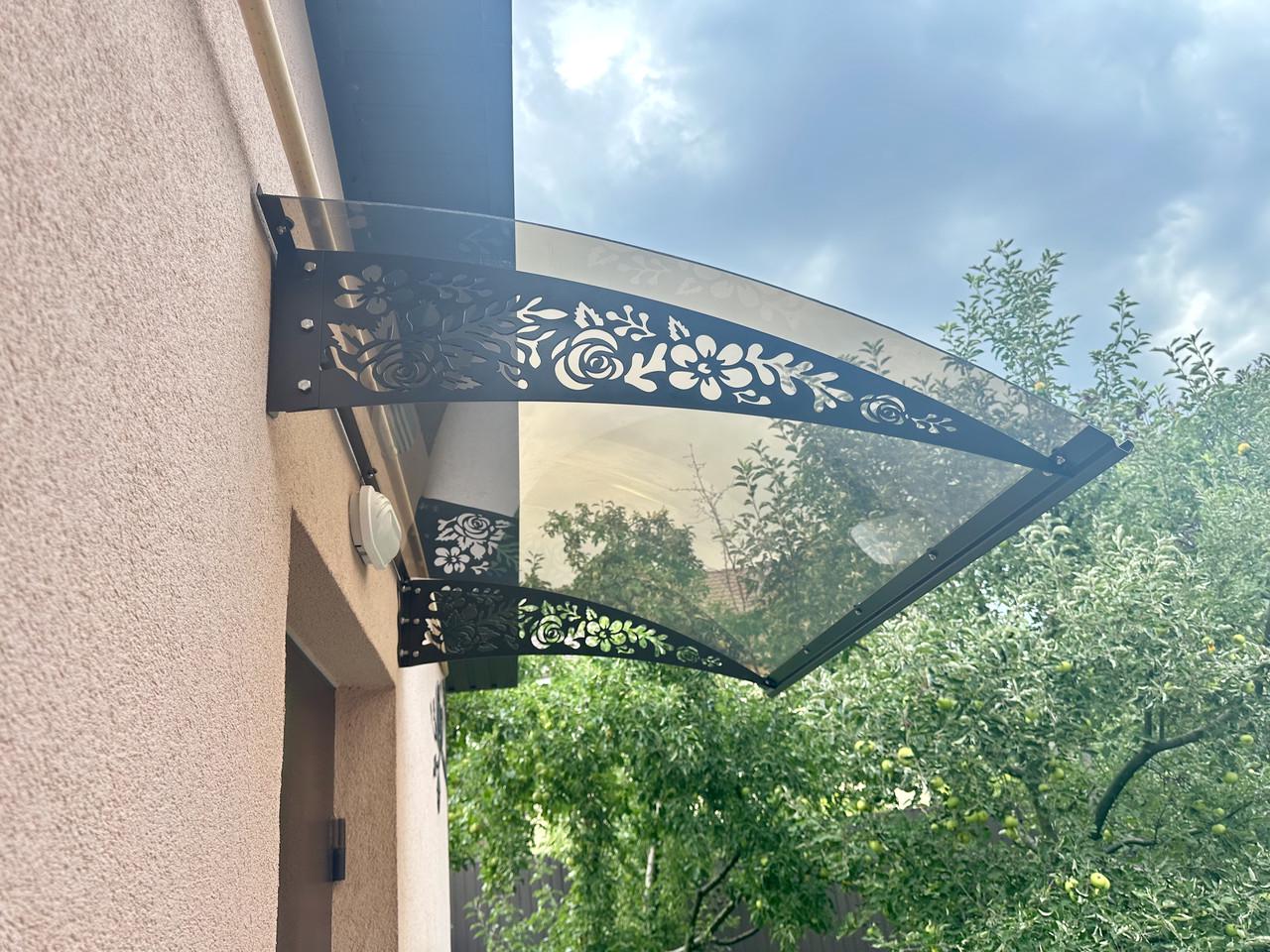 Навес-козырек Prime Роза поликарбонат монолитный 3 мм 150х100 см (30424053) - фото 5