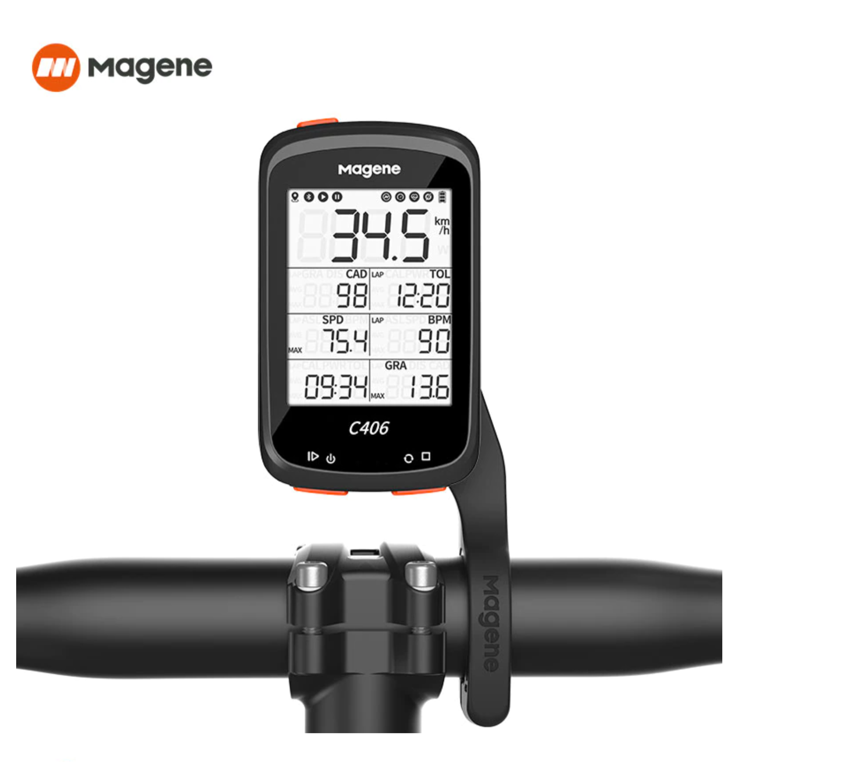 Велосипедный компьютер Magene C406 c GPS поддержка Strava Черно-голубой - фото 3