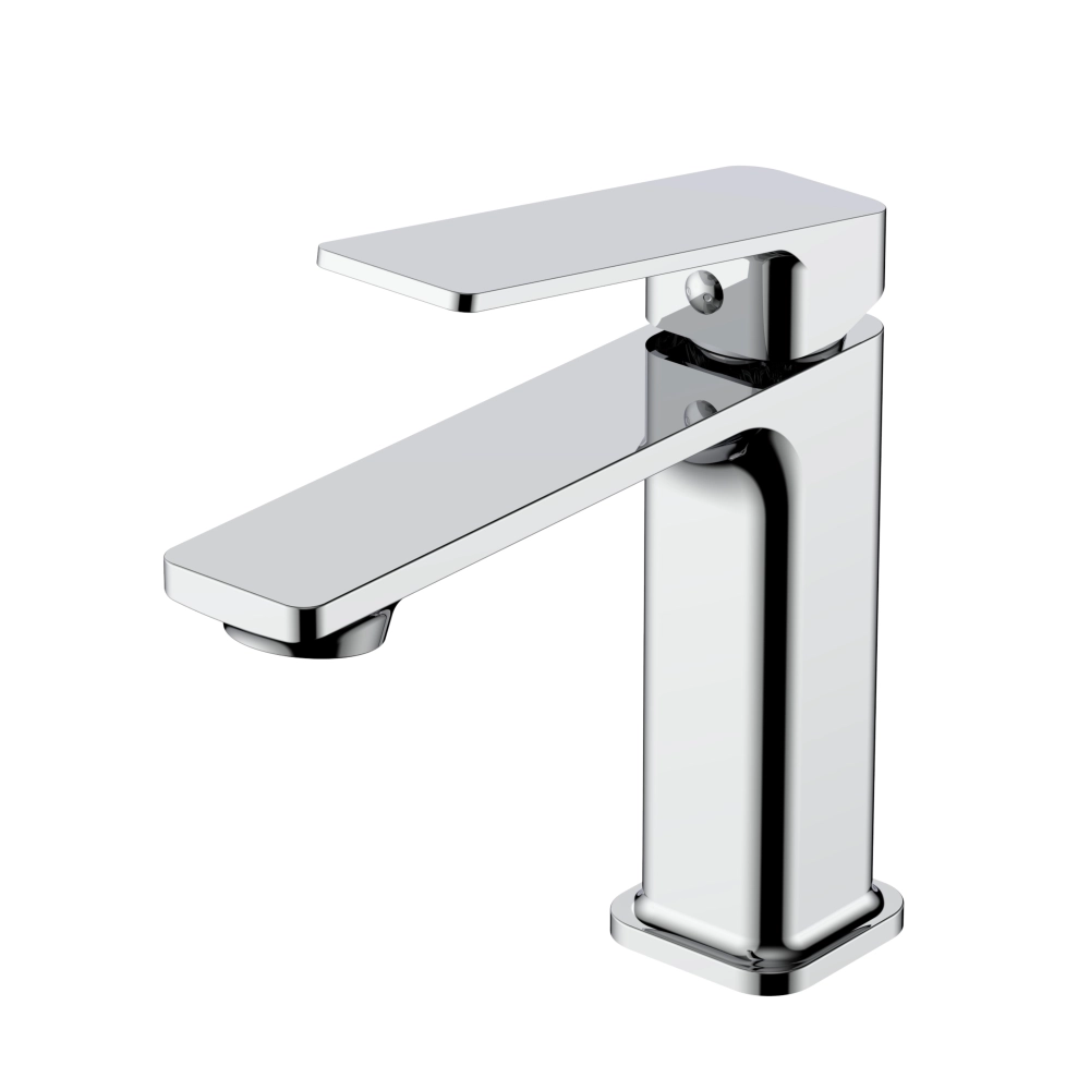 Смеситель для раковины низкий Qtap Capricorn однорычажный d 26 мм Хромированный (00054343)