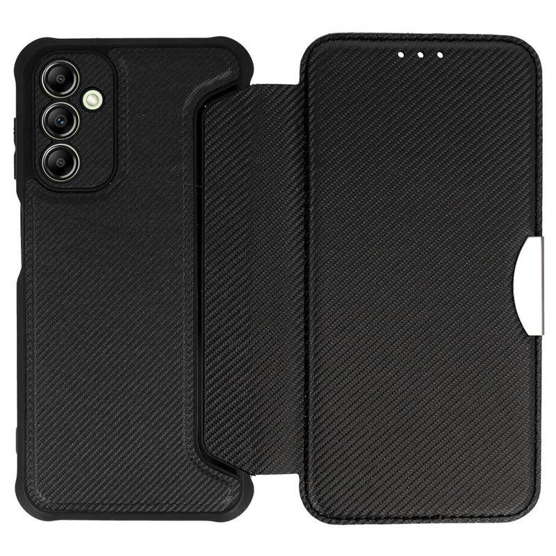 Противоударный кожаный чехол книжка GETMAN Razor (PU) для Samsung Galaxy A15 4G/5G / M15 5G Carbon - фото 3