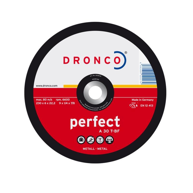 Диск шлифовальный Dronco A 30 T perfect 230x6x22,2 мм по металлу (INKRZ000000230602D)