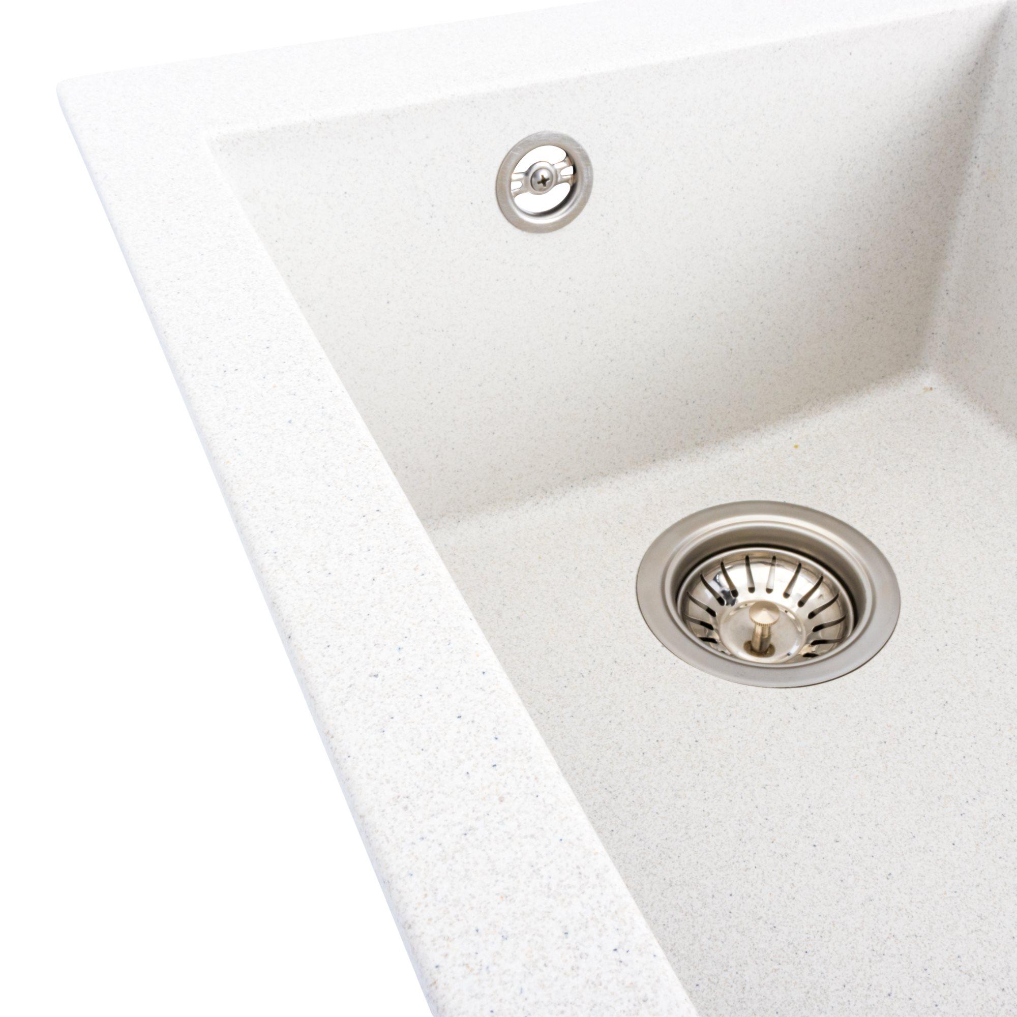 Мийка гранітна для кухні Platinum 4150 SOKIL матова в крапку Білий - фото 4 Мийка гранітна для кухні Platinum 4150 SOKIL матова в крапку Білий - фото 4