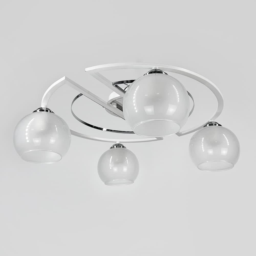 Люстра стельова на 4 плафони Ø 47 см Білосніжний (51795/4 CH+WT+WT) - фото 4