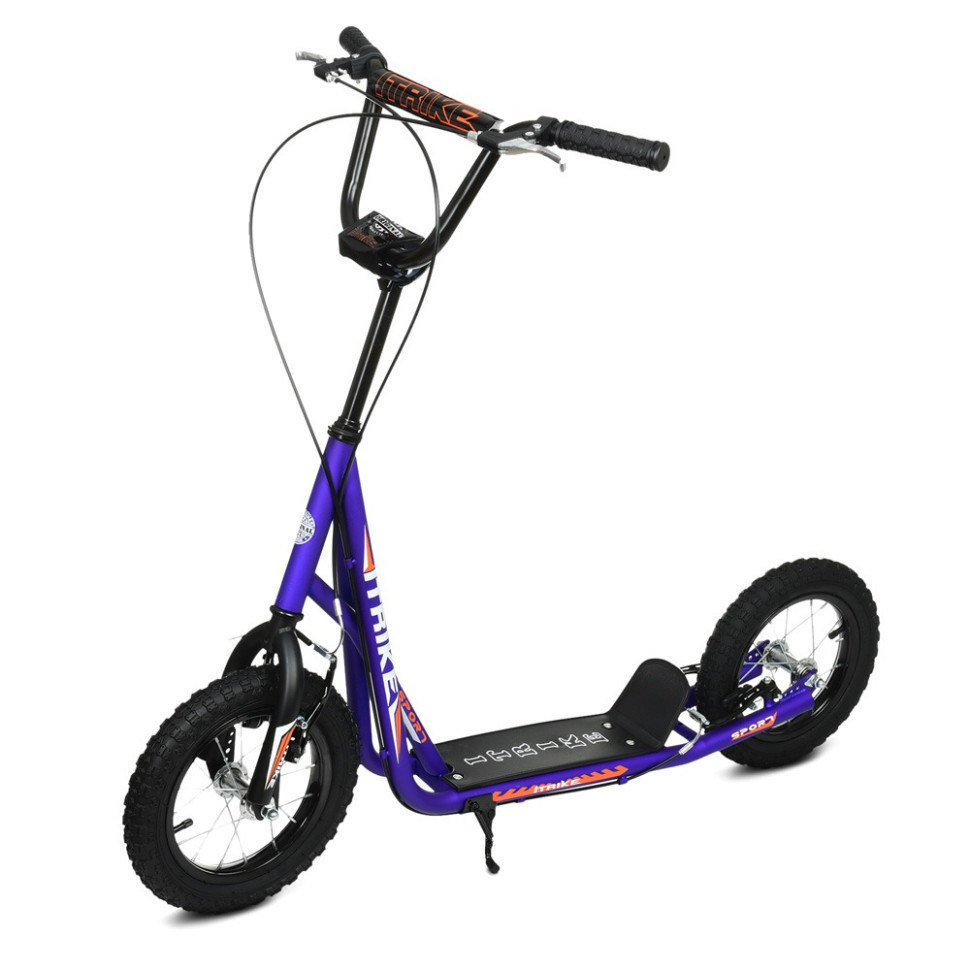 Самокат iTrike від 7 років двоколісний з ручним гальмом надувні колеса унісекс Синій (DS-171-S-207)