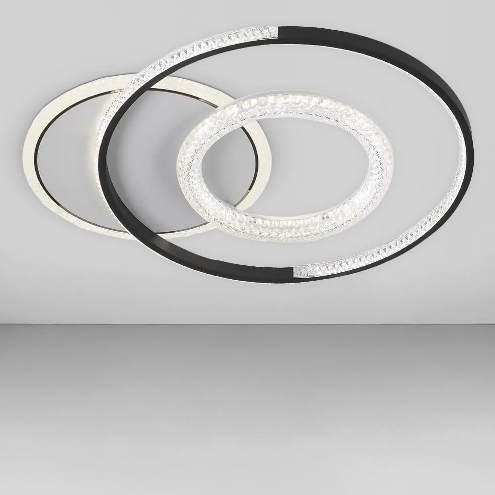 Люстра потолочная светодиодная Light House SC-19015-540х450 WH+BK 2,4G 108W 540х450х60 мм Белый/Черный